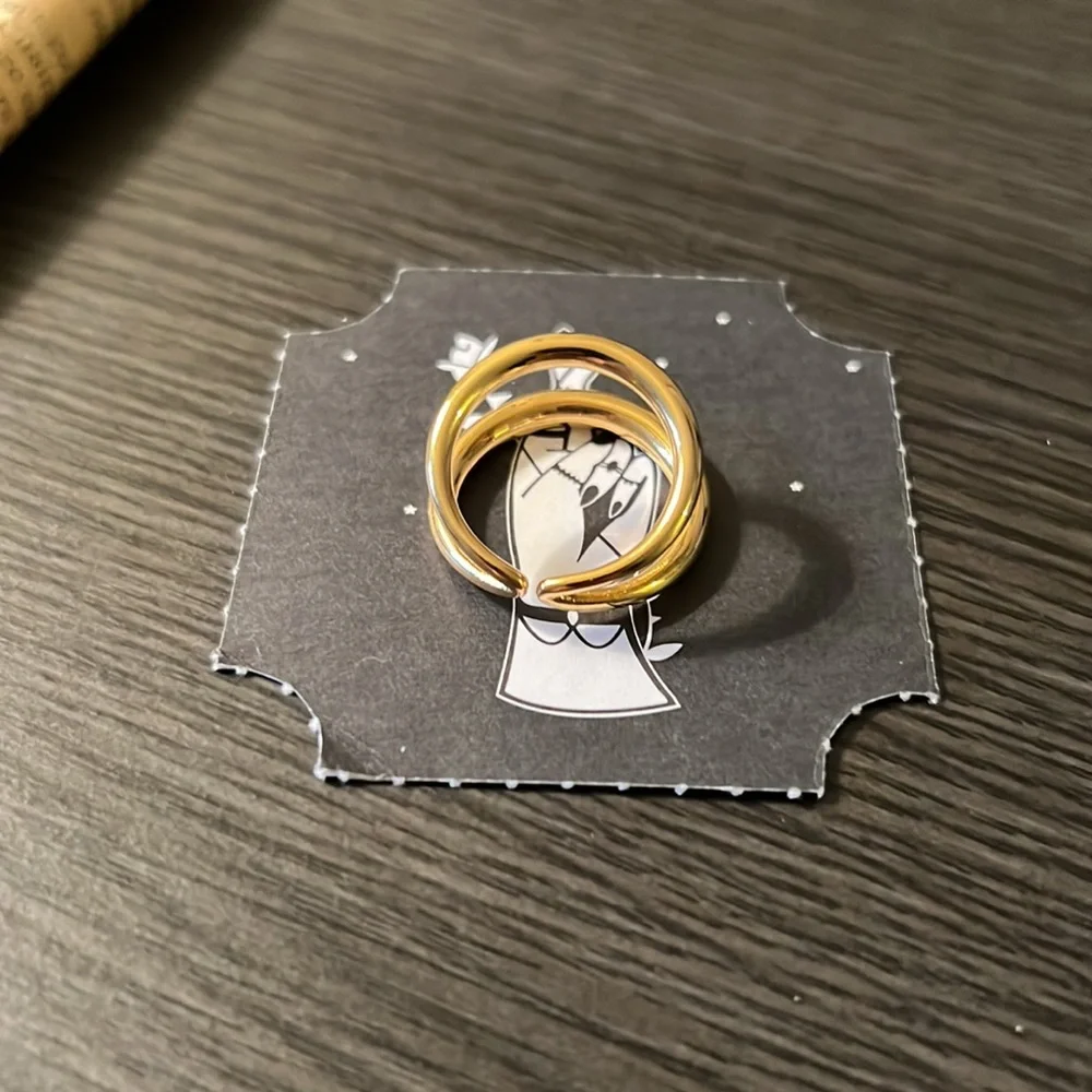 Gold double ring - Picture 2 of 2